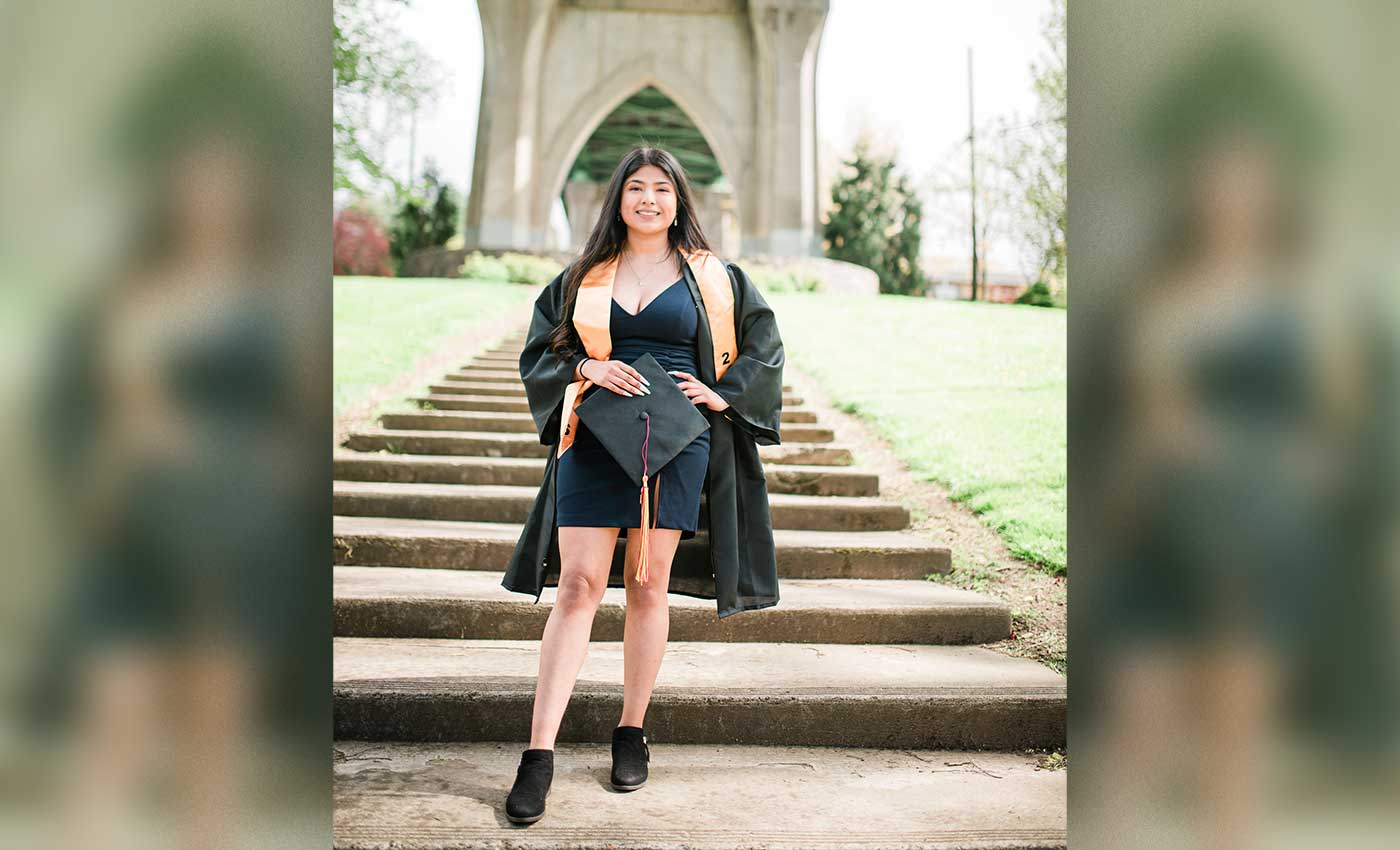 LifeSet participant, Mariana in her cap and gown