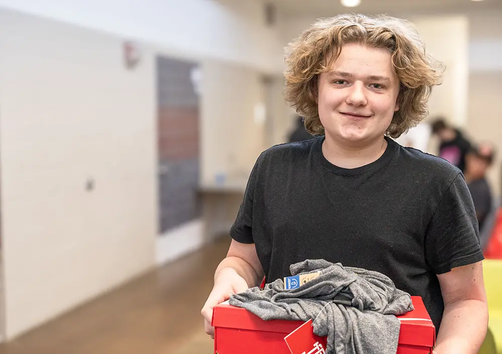 youth with new set of clothes