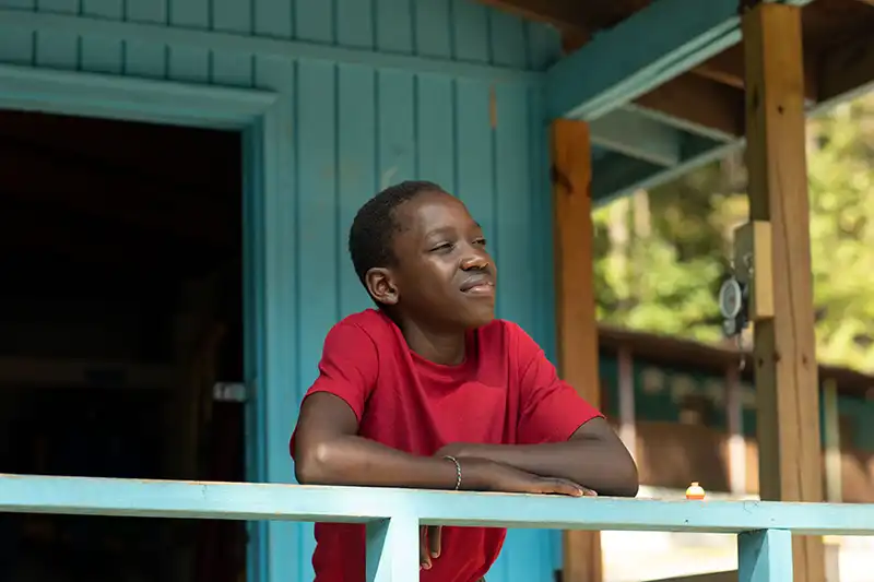 youth looking out for portrait