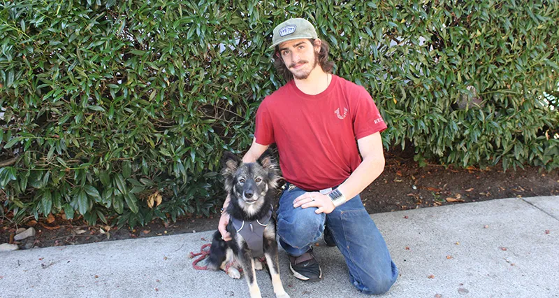 Brayden with his dog